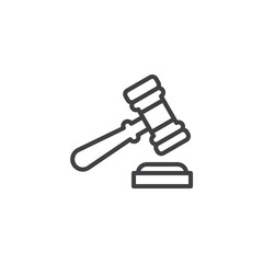 Fototapeta premium Gavel line icon