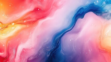 Obraz premium Vibrant Abstract Background with Acrylic Paints, Marble Textures, and Translucent Alcohol-Based Colors