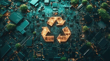 Electronics Recycling Concept: Sustainable E-Waste Management for Environmental Protection and Resource Conservation