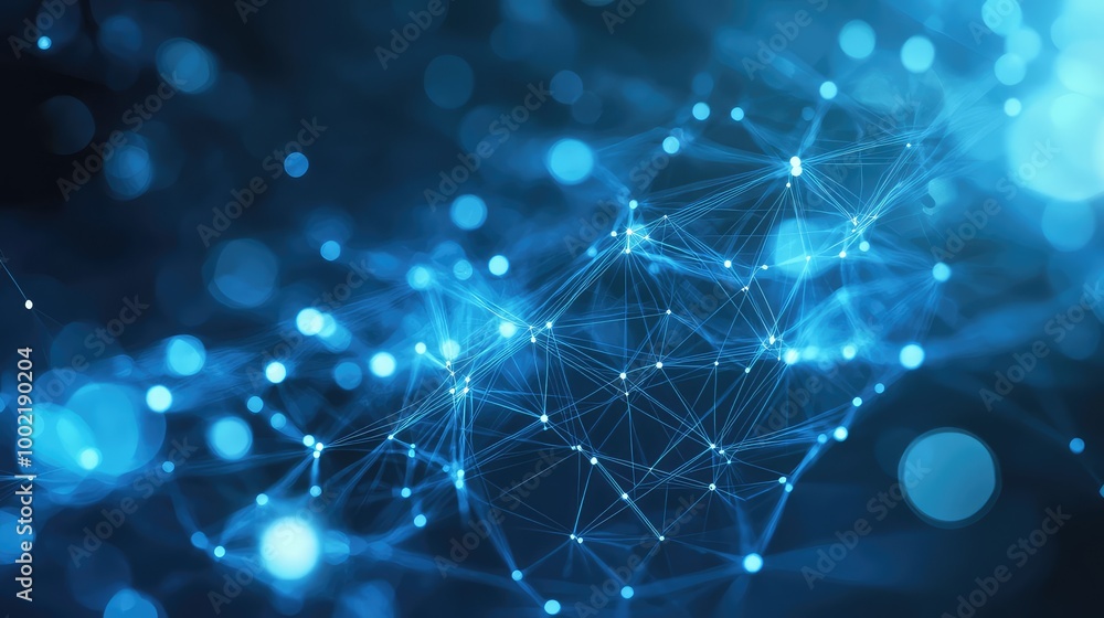 Poster 3d illustration of future innovation technology with zen white dots on plexus pattern - digital busi