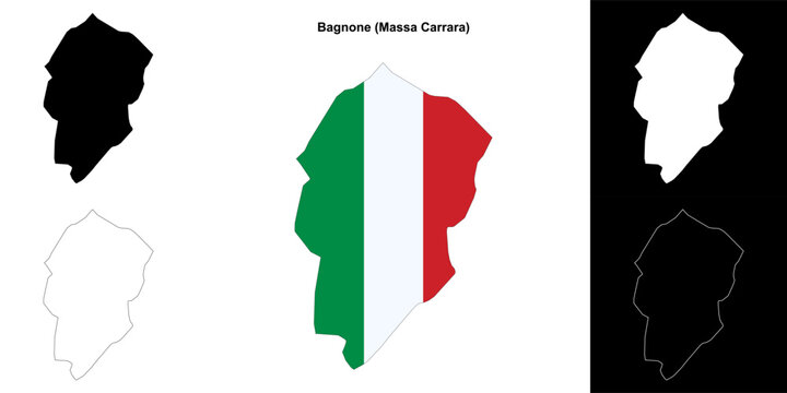 Bagnone (Tuscany) outline map set