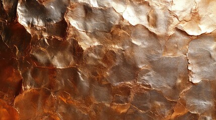 Obraz premium Luxurious Copper Foil Wrapping Paper Texture for Elegant Wallpaper and Decor Backgrounds
