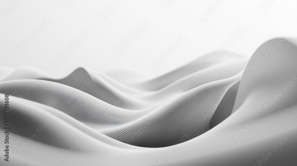 Aufkleber serene grey waves - minimal abstract background for sophisticated presentations and branding visuals