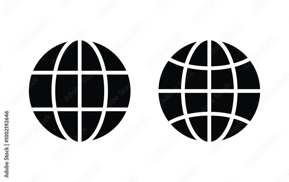 Poster globe icon vector, go to web icon symbols vector