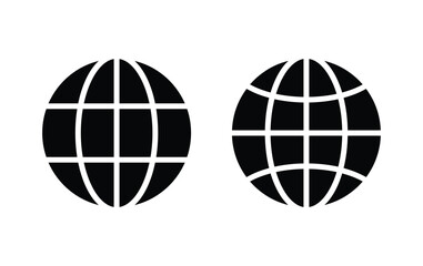 Globe icon vector, go to web icon symbols vector	