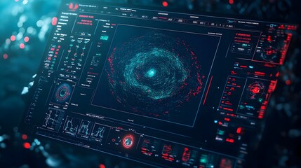 Fototapeta premium Detailed radar display showcasing the complex movements and patterns of deep sea ocean currents providing valuable oceanographic data for research mapping and marine transportation applications