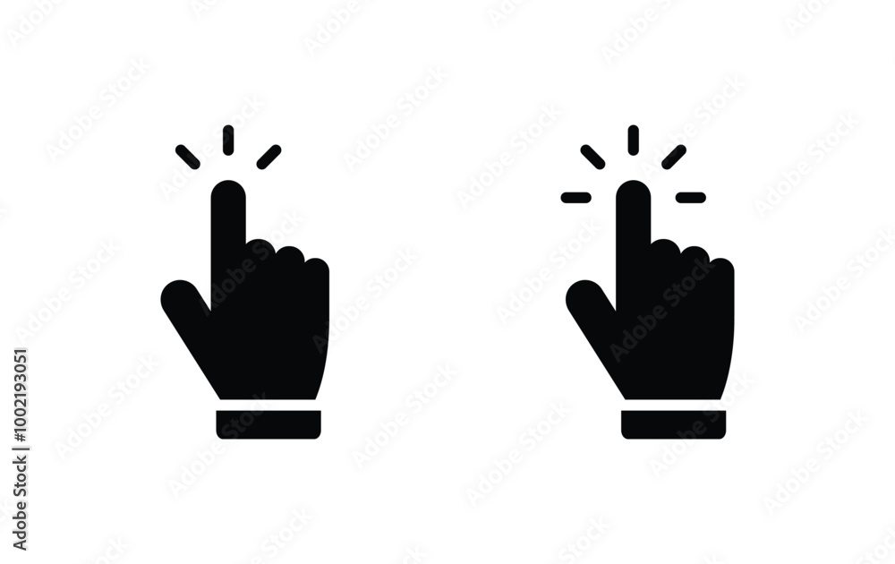 Poster hand click icon vector