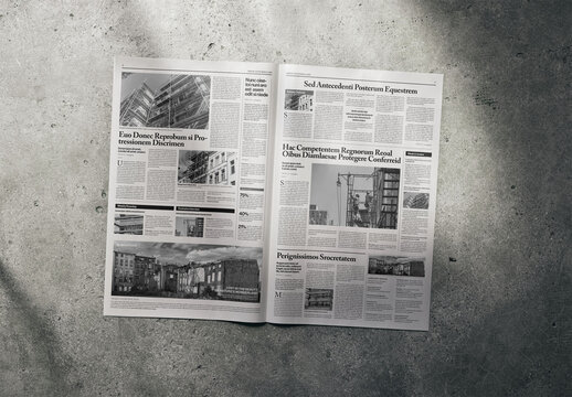 Mockup Of Customizable Vertical Tabloid Newspaper Inside