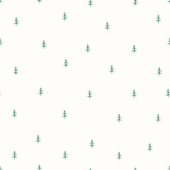 Seamless pattern with stylized christmas trees illustration. 