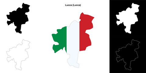 Lucca (Tuscany) outline map set