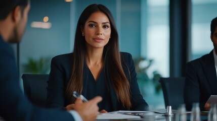 Fototapeta premium Confident Businesswoman During a Meeting