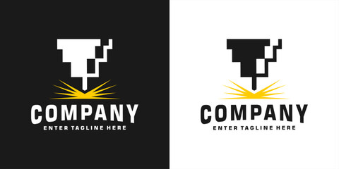  laser cutting vector logo design,icon,editable laser cutting symbol,laser cutting illustration
