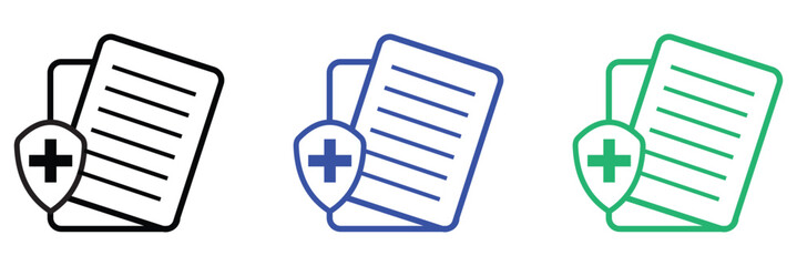 Medical insurance icon set. health insurance icon on white background .Vector Illustration.