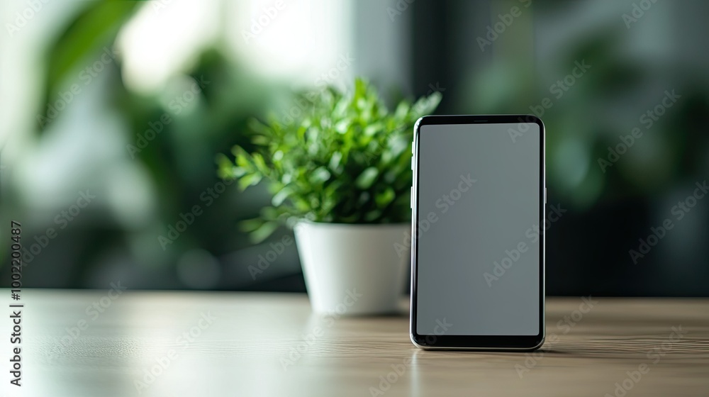 Poster close-up of an ecommerce site on a smartphone with space for copy in the background