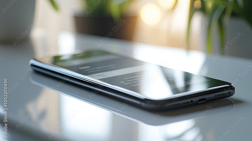 Poster close-up of an ecommerce site on a smartphone with space for copy in the background