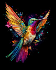 Obraz premium Gift a friend a multicolor hummingbird with a delightful Natural Habitat Decor