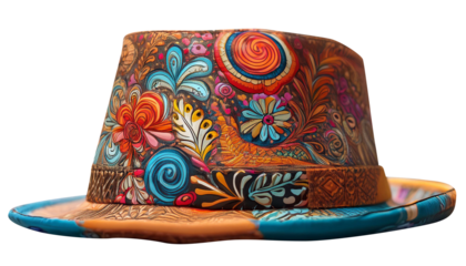 Close-Up Depiction of a Funky and Funny Hand Hat with Creative Doodles