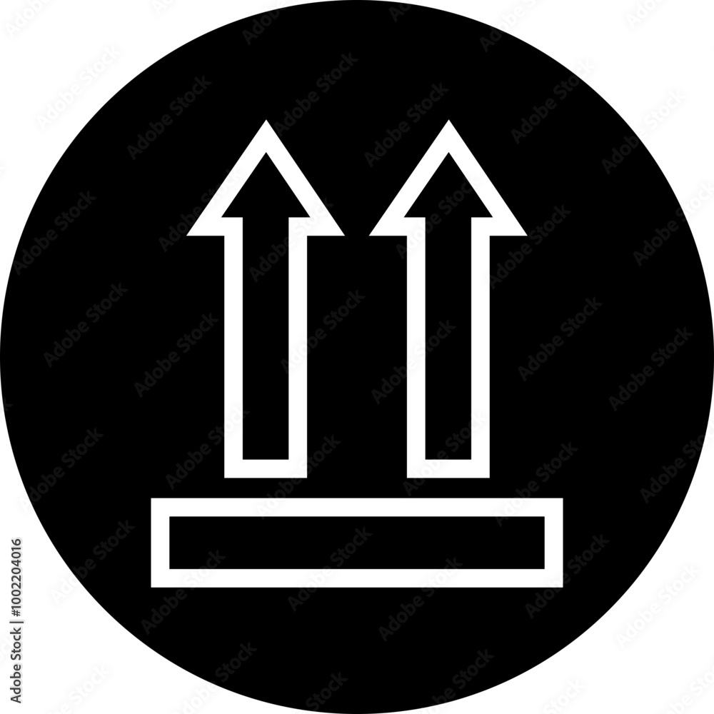 Poster arrow icon in trendy linear style for web design or interface direction symbol isolated on transpare