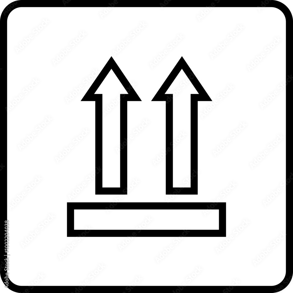 Poster arrow icon in trendy linear style for web design or interface direction symbol isolated on transpare