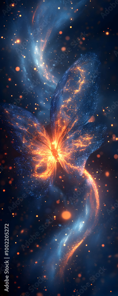 Wall mural a vibrant cosmic scene featuring swirling galaxies and bright stars, evoking a sense of wonder and t