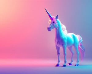 Obraz premium Customizable Virtual Unicorn in Vibrant Fantasy World with Magical Abilities