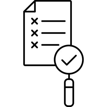 checklist document magnifying glass icon clip art preview