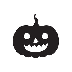 Halloween pumpkin silhouette isolated on white background.