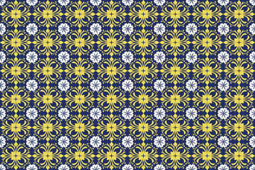 Oreintal Flora Damask Seamless pattern  embroidery, Indian style.  art ornament print.Design for carpet, cover,wallpaper, wrapping, fabric, clothing  , seamless pattern with flowers