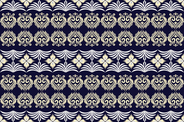 Oreintal Flora Damask Seamless pattern  embroidery, Indian style.  art ornament print.Design for carpet, cover,wallpaper, wrapping, fabric, clothing  , seamless pattern