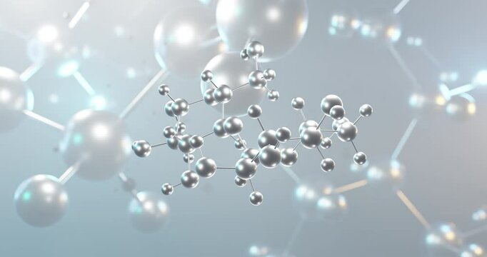 Maltose rotating 3d molecule, molecular structure of disaccharide, seamless video