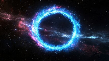 Fototapeta premium Blue Ring of Light Encircling a Planet