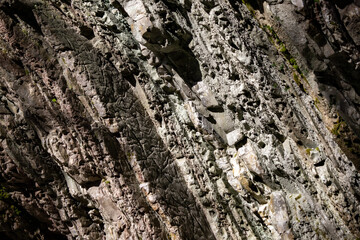 The image is of a rock wall with a lot of texture and detail