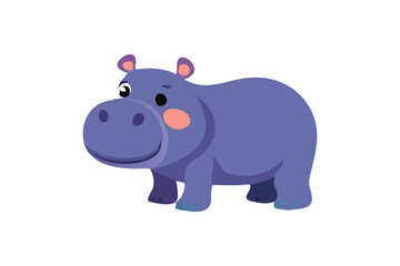 Cute Rhinoceros vector art illustration 