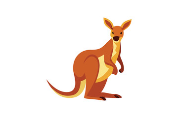  Cute Kangaroo vector art illustration