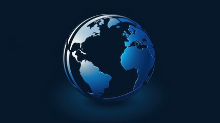 Fototapeta premium A stylized worldwide globe icon designed for a corporate logo, symbolizing international presence.