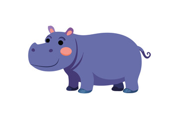 Cute Rhinoceros vector art illustration