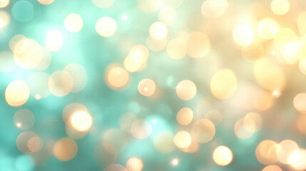 Obraz premium Pastel Green Bokeh Background, soft glowing lights create a dreamy, abstract atmosphere, perfect for calming designs and serene visuals