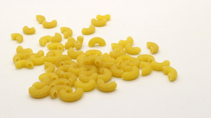 Macaroni pasta uncooked isolated