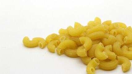 Macaroni pasta uncooked isolated