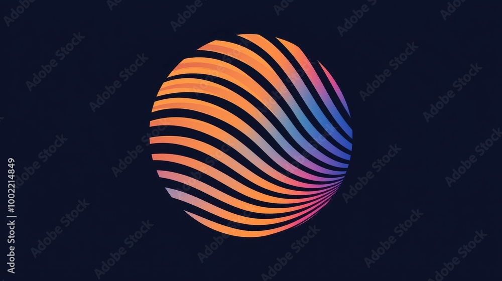 Poster a worldwide icon designed with minimalist lines and curves, perfect for digital and print use.
