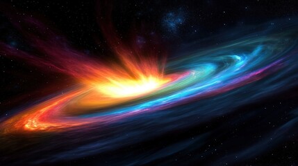 Obraz premium Cosmic Chaos of a Colorful Black Hole Emitting Light
