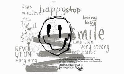 vector grunge Graphic design, t shirt graphics print vector illustration design, Graphic Tee Graffiti Slogan, Urban typography hipster street art for all design.fashion graphics, t shirt prints,  eps8