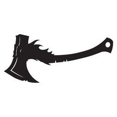 Fototapeta premium A black and white silhouette of a battle Axe Stock Vector isolated on white background, Silhouette ax black color, Axe symbol vector illustration