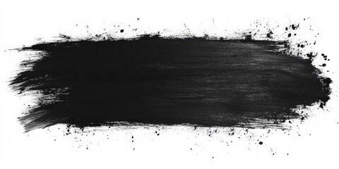 Black Ink Brush Stroke on White Background