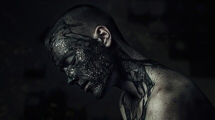 Black and White Portrait: A Study in Shadow and Emotion
