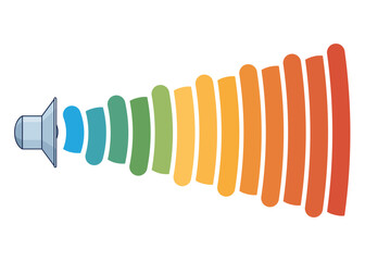 An illustration of the decibel scale, showing various sound levels for reference