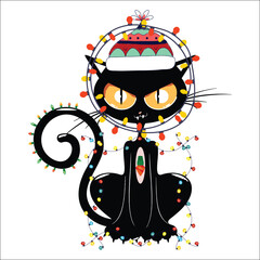 Cute and Funny Christmas Cat SVG | Meowy Christmas SVG PNG | Funny Cat Christmas Gift Svg for Files Cricut| Funny Svg for Christmas