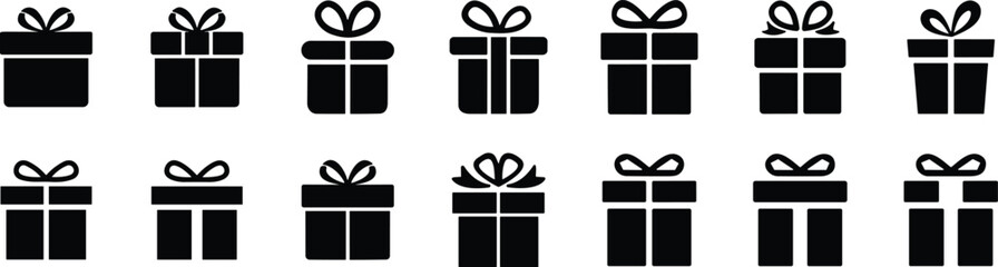 Gift and Surprise boxes Icons set. Realistic vector icon for birthday or wedding collection. gift box with ribbons,