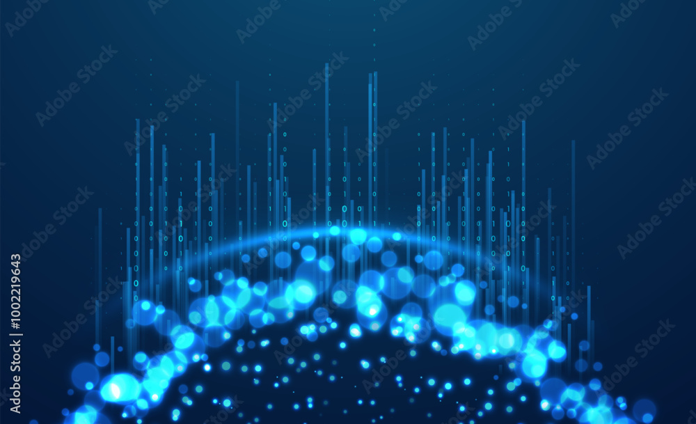 Poster abstract infographics visualization. big data code representation. futuristic network or business an