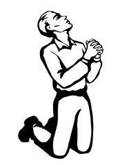 Vector image of the praying person